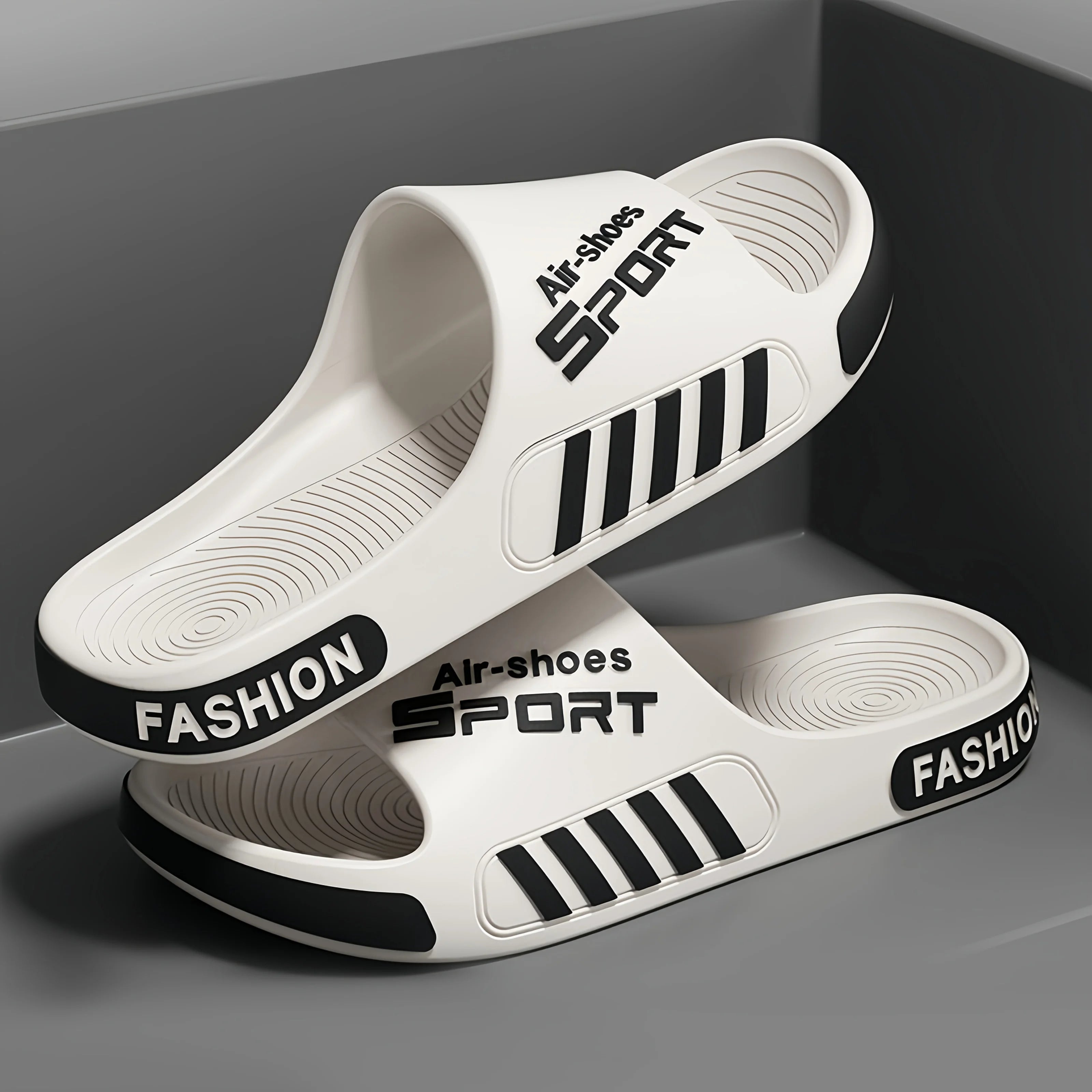 Step into comfort with these men’s lightweight sport slides, designed for everyday versatility. Featuring an anti-slip sole and a comfortable fit, these durable slippers are perfect for relaxing at home, strolling along the