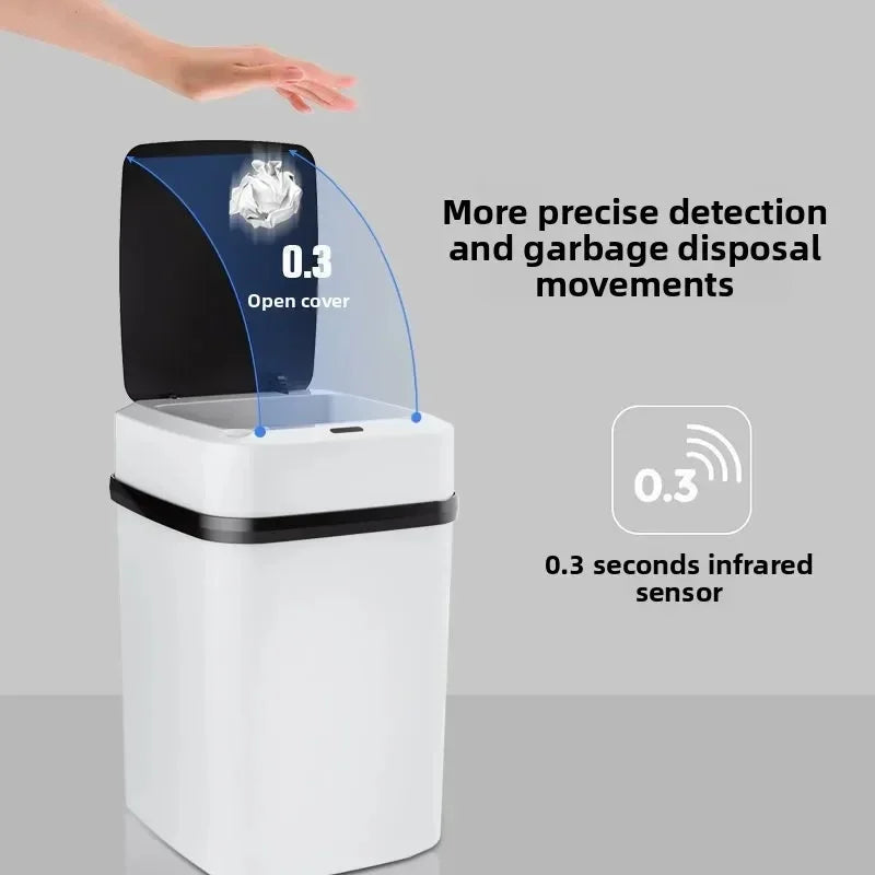 13L Waterproof Trash Can Waste Bin for Kitchen Bathroom Living Room-Durable Home Garbage Bin Trash Can Kitchen Trash Can Dustbin
