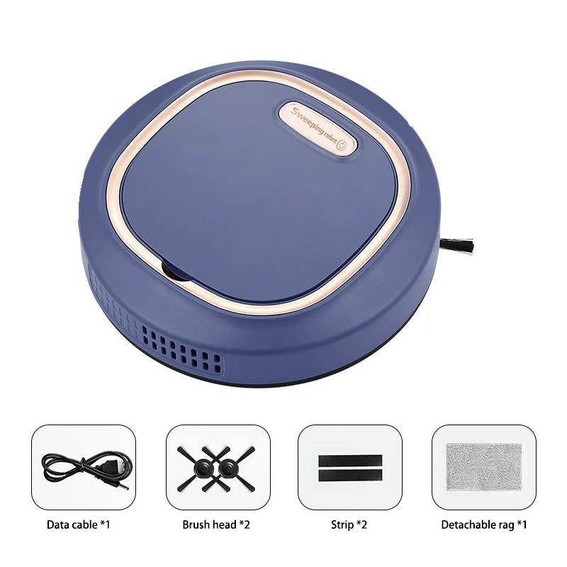 Tactile Activation Lazy Person Intelligent Automatic Sweeping Robot 3-in-1 Wet Dry Home Sweeper USB Rechargeable Vacuum Cleaner