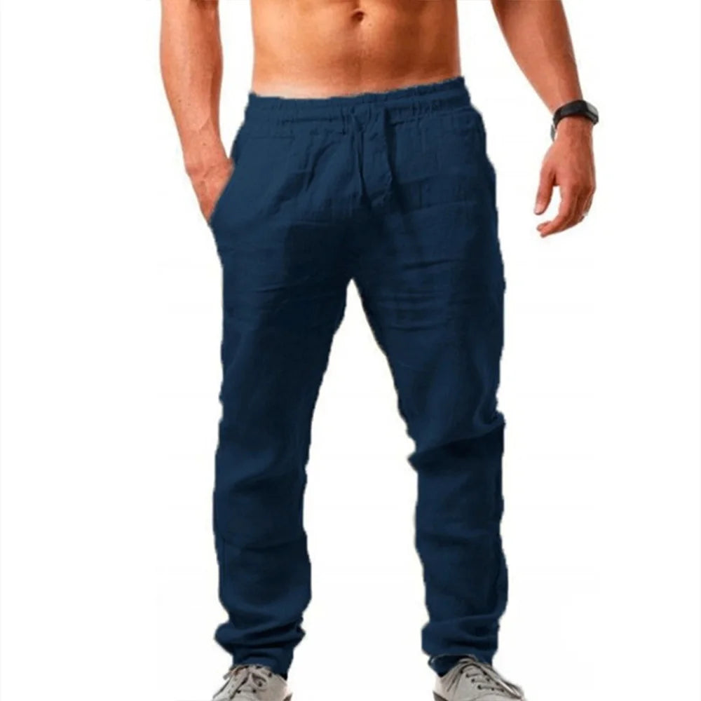 Men's Cotton-Linen Pants – Lightweight, Breathable & Casual**

Stay cool and comfortable all summer in these men's cotton-linen trousers. Designed with a relaxed fit and elastic waistband, they’re perfect for everyday wea