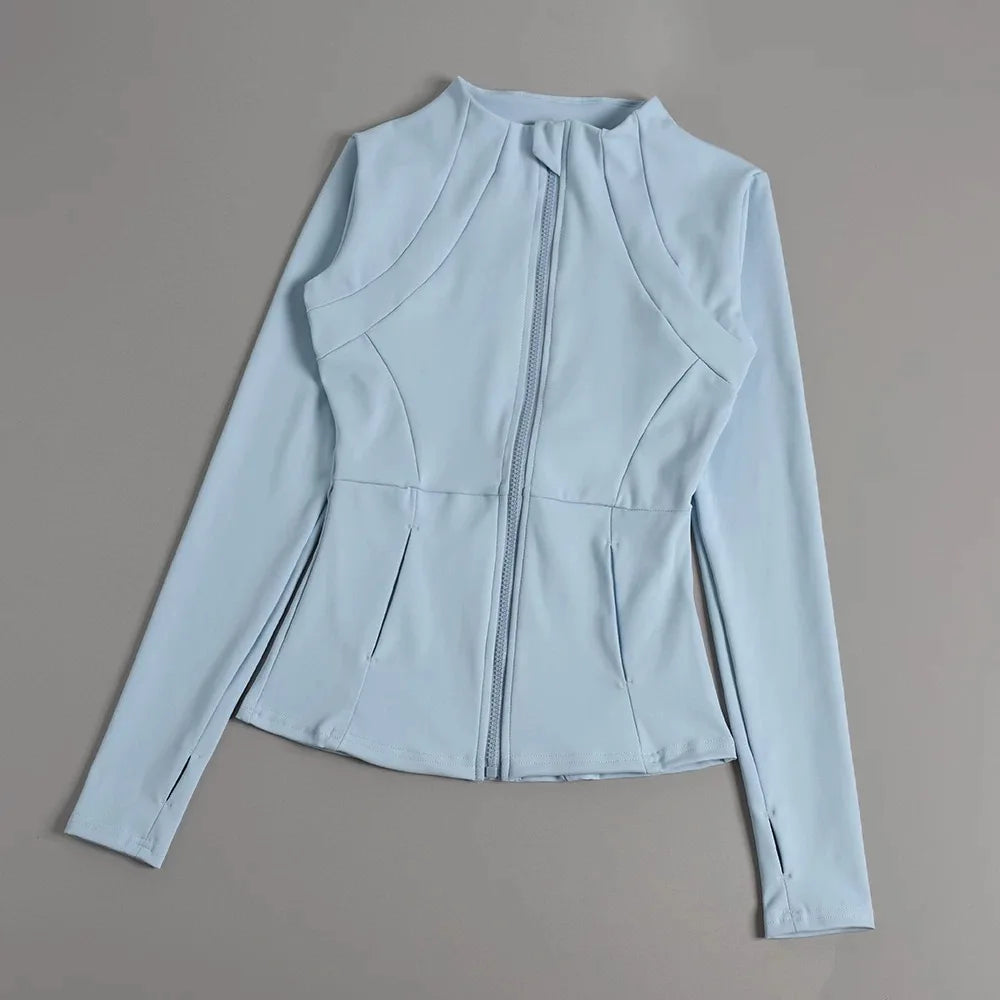 Women's Long-Sleeve Yoga Jacket – Slim-Fit Workout & Training Top**

Stay comfortable and stylish during your workouts with this versatile women's long-sleeve yoga jacket. Designed for yoga, running, fitness, and everyday a